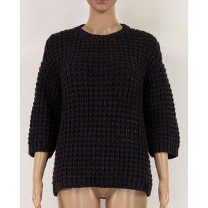 BRUNELLO CUCINELLI 100% CASHMERE TEXTURED SWEATER 3/4 SLEEVES